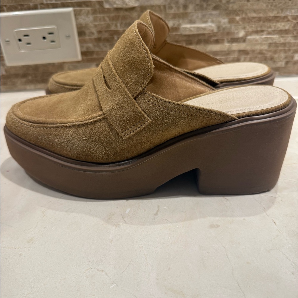 Brown Suede Platform Mules - image 4